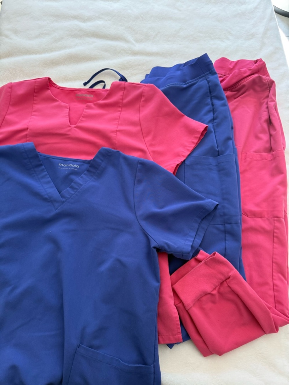 Mandala Periwinkle and Bubblegum Pink Scrub Set